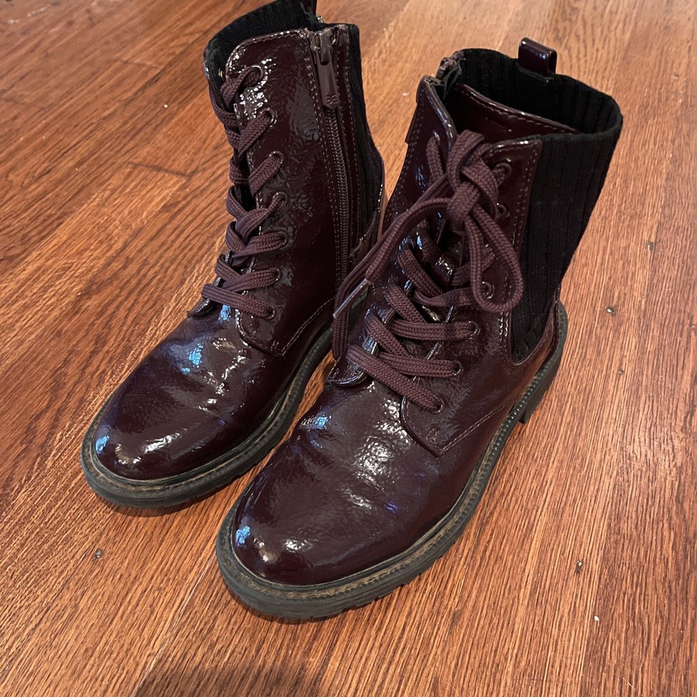 Sam Edelman Plum Leather Lydell Combat boots size 3